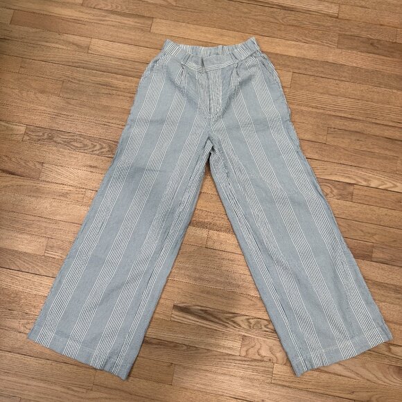 Free People Good Days Seersucker Wide Leg Trousers NWOT Size XS - Picture 2 of 5